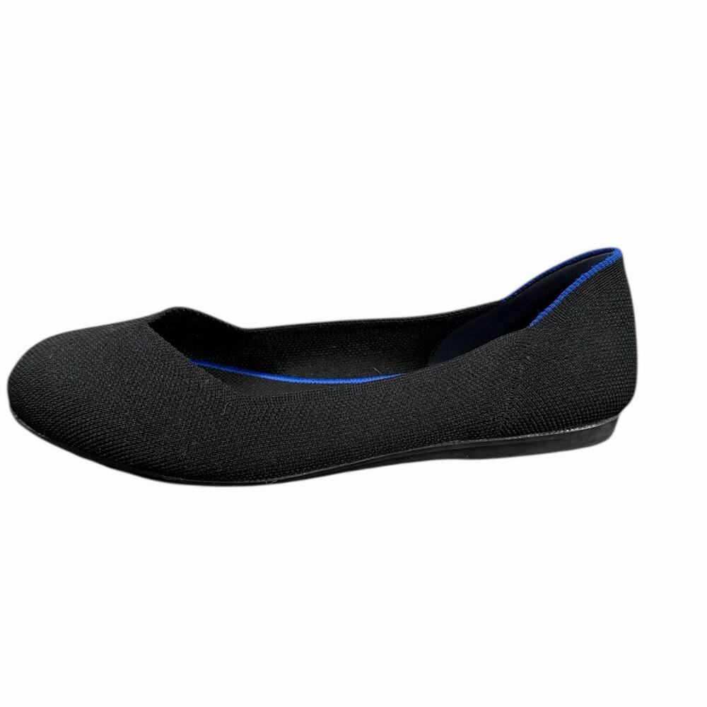 Rothy's The Flat Solid Black Recycled Knit Round Toe Ballet Shoes Women Size 8
